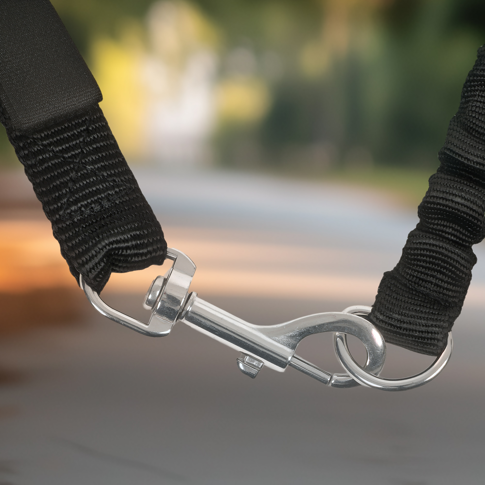 Hundeleine fürs Fahrrad, elastisches Seil, Stahlrohr, 124 cm, Schwarz