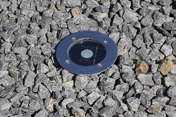 Solar LED Bodenstrahler "CTB-R", rund, ØxH 12x4cm, IP44, Edelstahl-Front