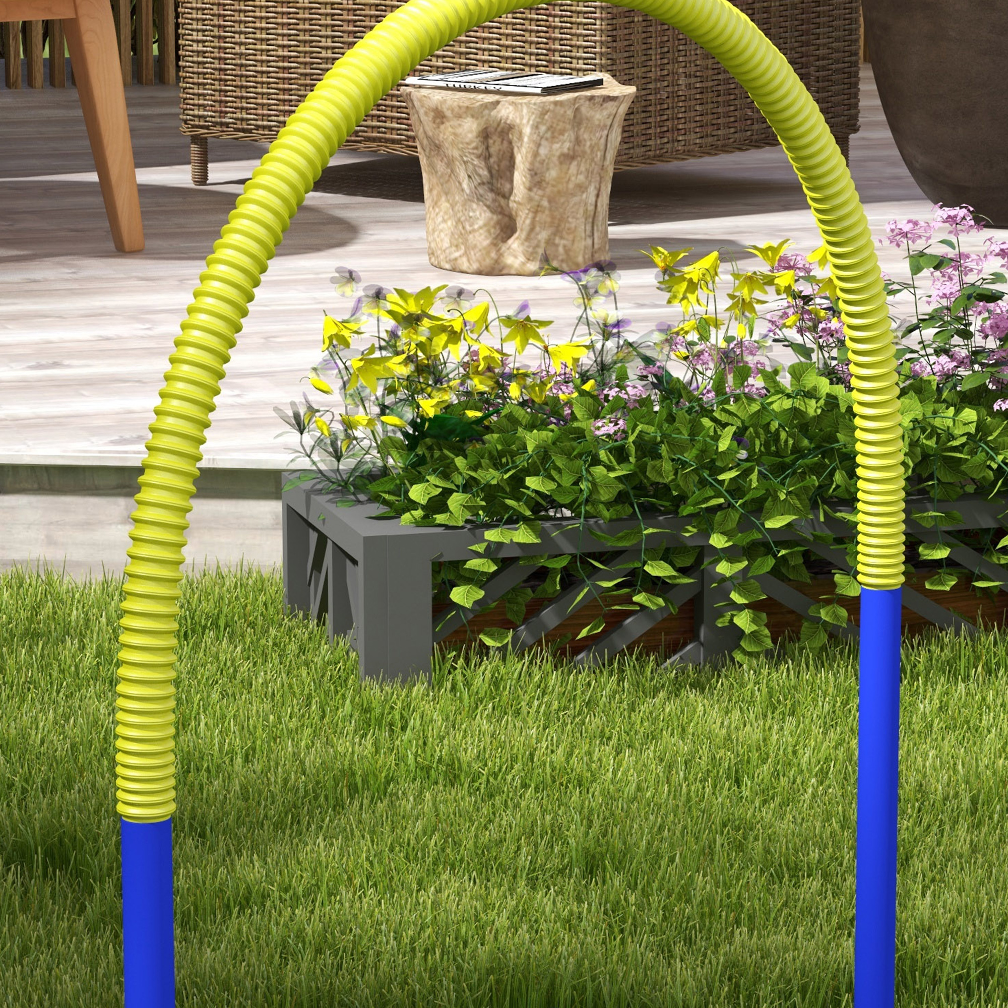 Agility-Set für Hunde, Hundetraining, 4 Bögen, für Einsteiger, mit Tragetasche, blau+gelb, 88 x 64 x 95cm