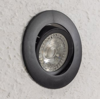 Decken-Einbaustrahler "CT-K86" schwarz / schwenkbar, Ø86mm, für 50mm Lampen
