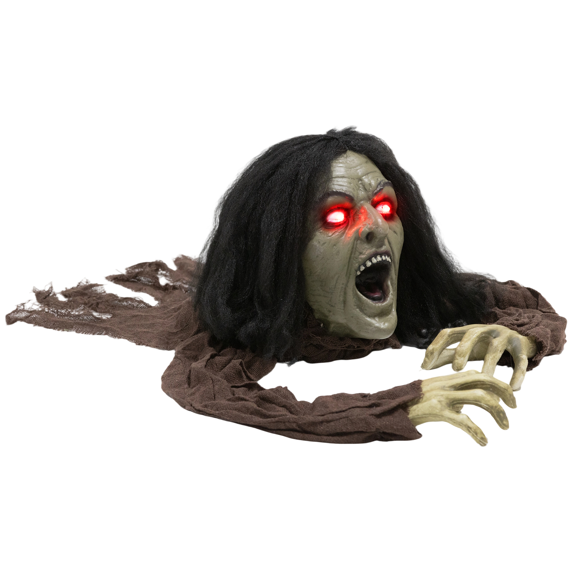 Kriechende Zombie-Dekoration für Halloween, Sounds, Lichter, Batteriebetrieb