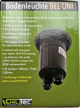 Bodenleuchte "BEL Uni R" / ØxT 11x14cm, IP65, GU10 Fassung, rund