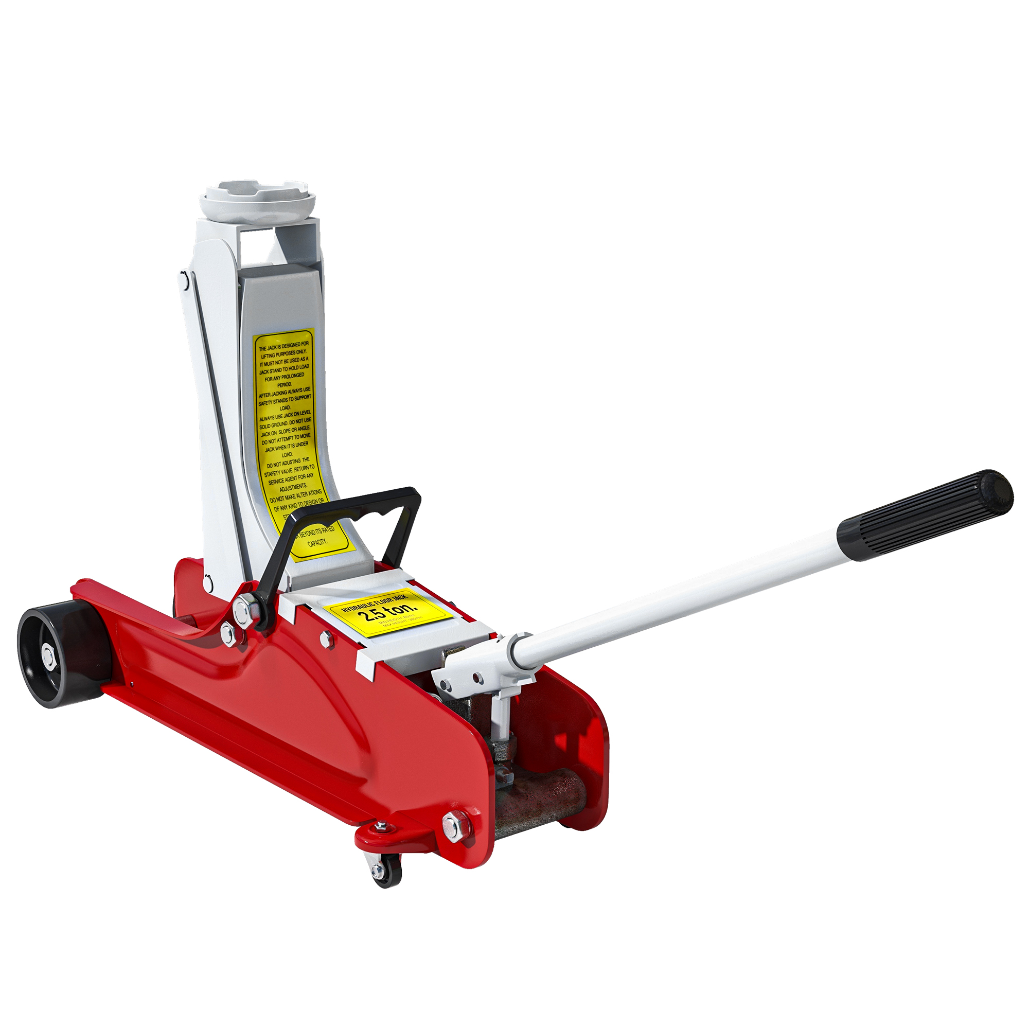 Wagenheber, 8-38 cm Höhe, 2,5 Tonnen Tragfähigkeit, Stahl, rollbar, Rot