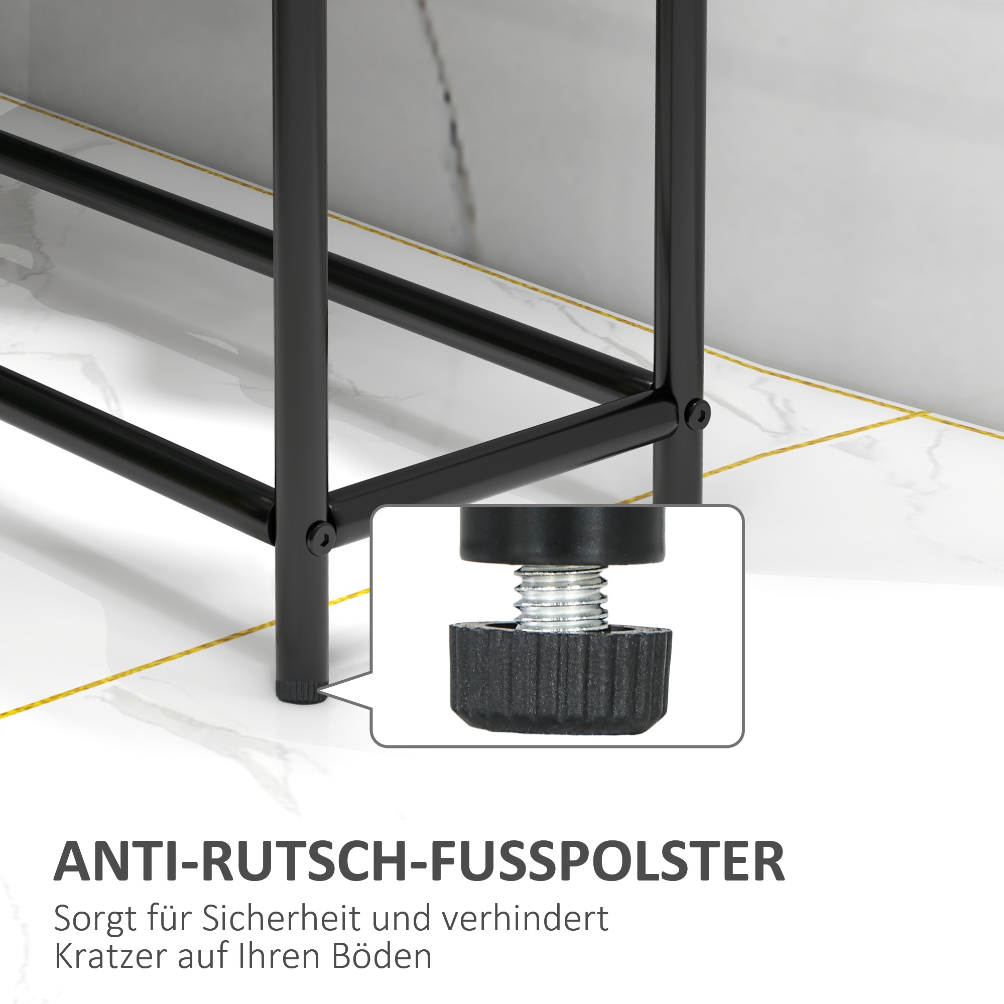 Handtuchhalter, freistehend, 2 Stangen, rostfrei, 66x20x110cm, Schwarz