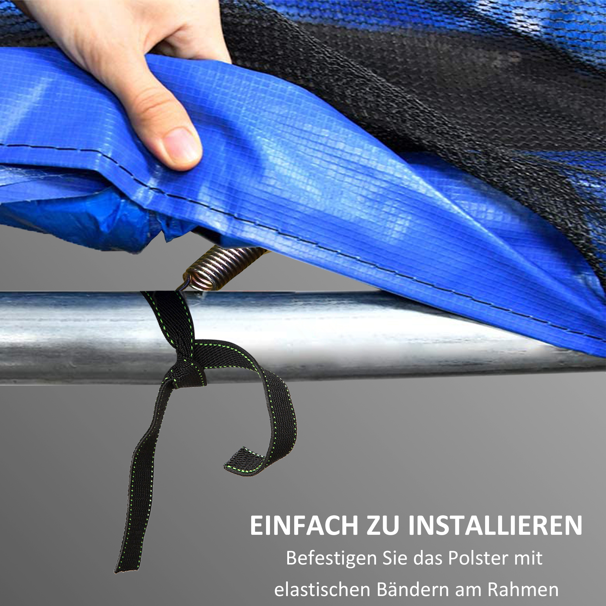 Ersatz-Randabdeckung für Trampoline, wasserfest, reißfest, Ø244 cm, bunt
