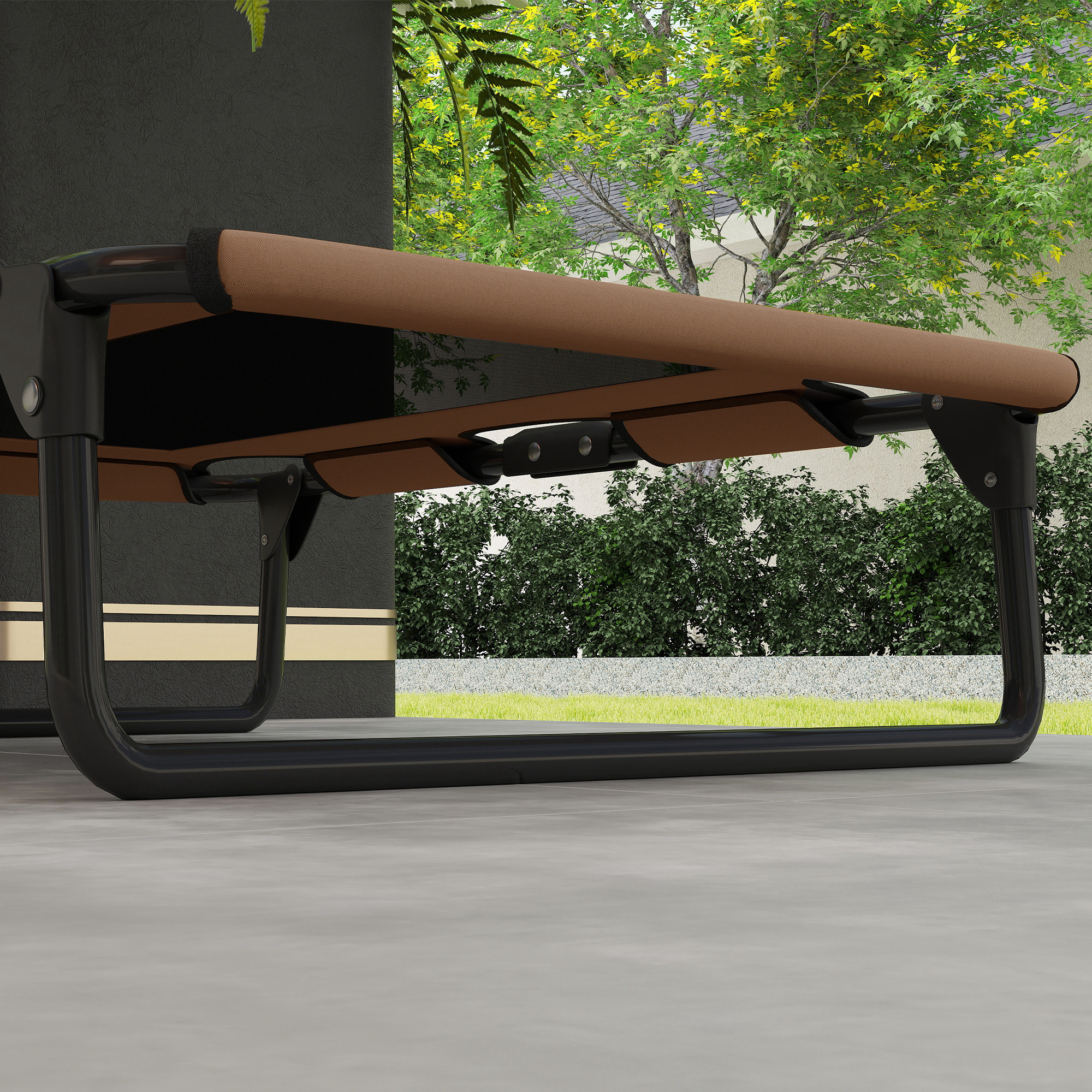 Erhöhtes Hundebett klappbar Haustierbett, Outdoor Hundeliege mit Netzdesign Kaffee Oxford 75 x 51 x 18 cm