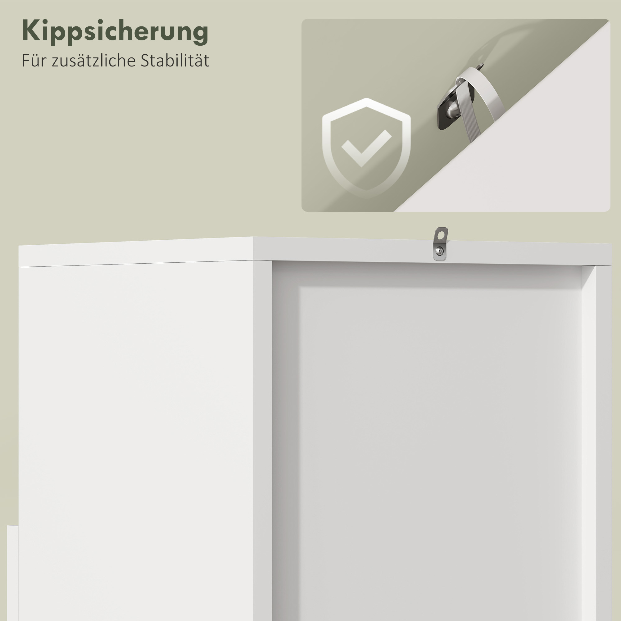 Badezimmerschrank Schmal Badschrank mit Verstellbaren Ablagen, offenem Fach 30 x 30 x 71,5 cm Weiß