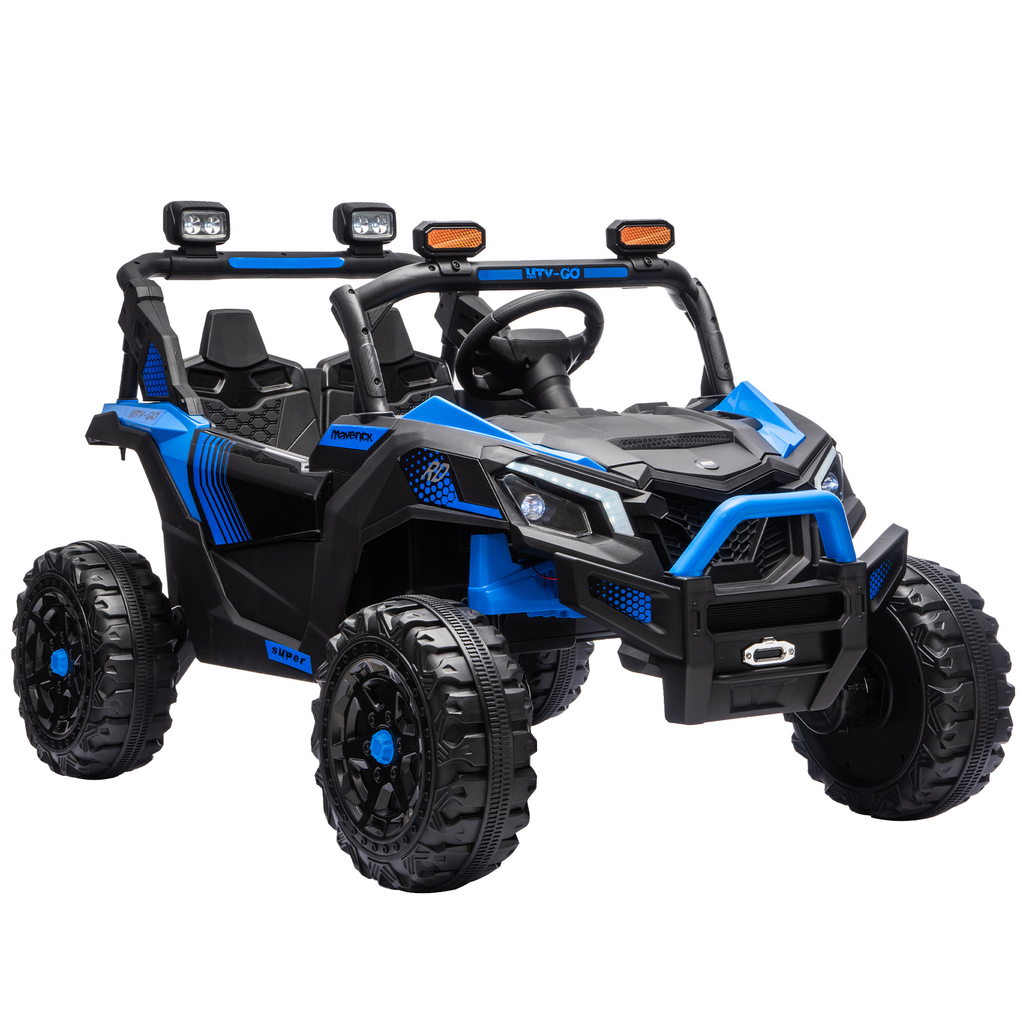 Kinder Elektroauto 24V 2 Sitzer Kinderauto UTV mit Lithium-Akku 2,4 GHz Fernbedienung 2 x 120W Motoren Softstart