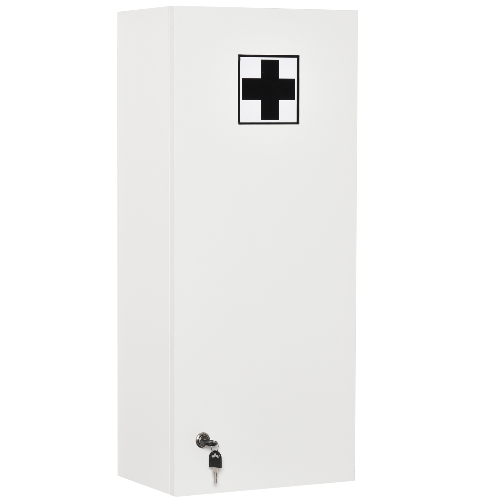 Medizinschrank Arzneischrank Wandschrank Hängeschrank mit verstellbarer Ablage Erste-Hilfe-Kreuz abschließbar für Badezimmer Küche Flur Weiß 30x20x70 cm