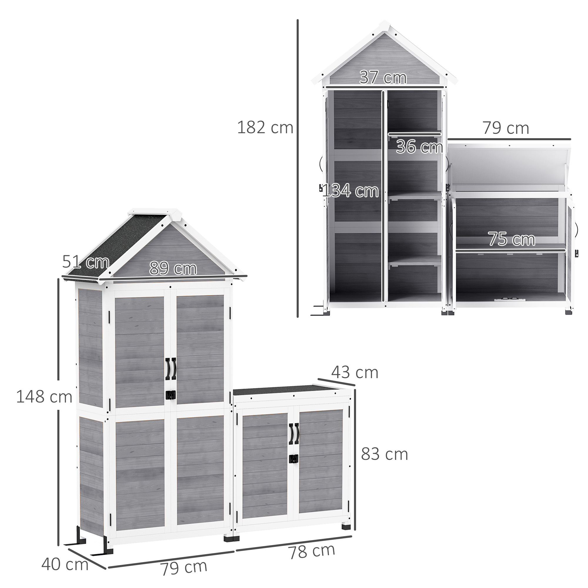 outsunny-gartenschuppen-mit-aufbewahrungsschrank-anpassbare-regale-verschliessbare-turen-wasserfest-fichtenholz-hellgrau~1T9IPG44PP001