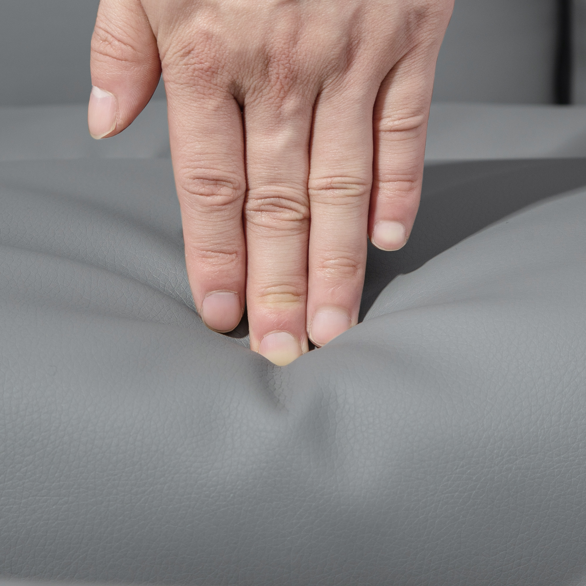 2-teiliges Sessel-Set Sessel mit Fußhocker Relaxsessel mit Fußhocker, höhenverstellbar, neigbare Rückenlehne, Hellgrau