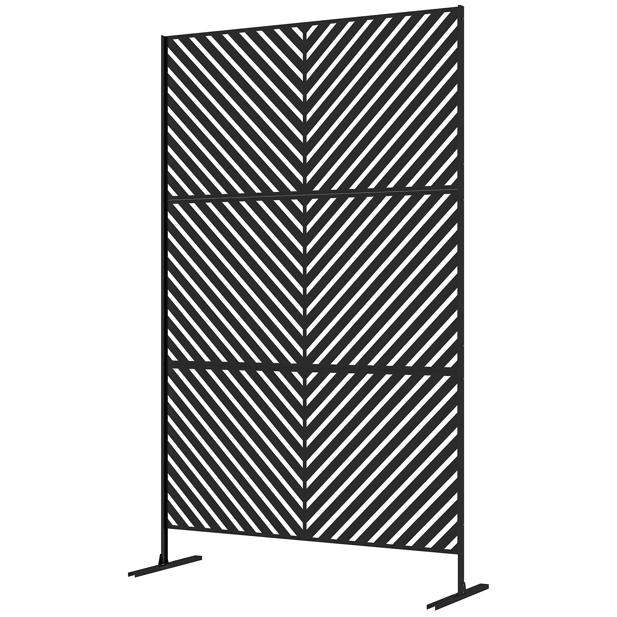 Sichtschutz Sichtschutz Garten Gartenabtrennung, geometrische Formen, Metall, 122 x 45 x 198 cm, Schwarz