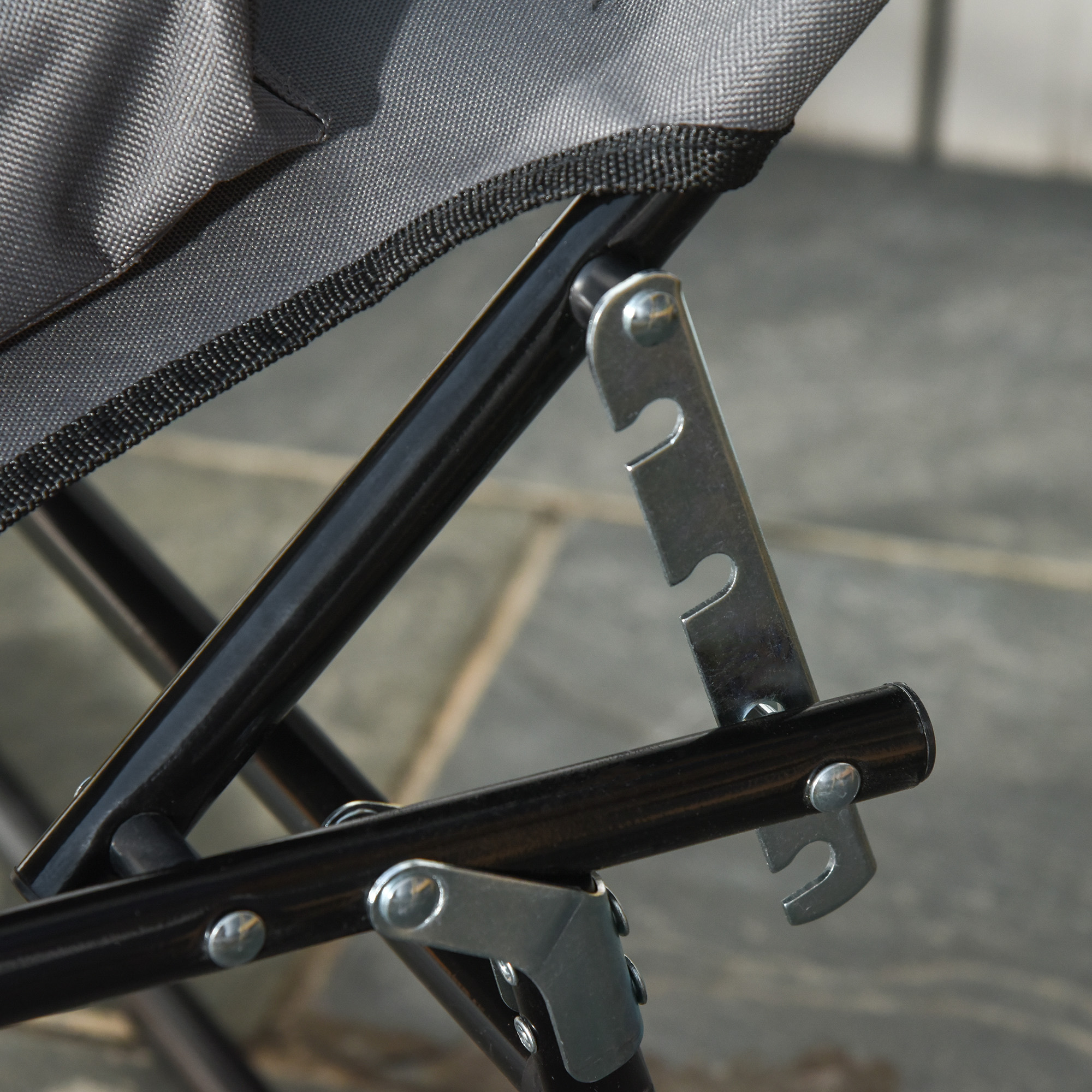 Sonnenliege mit Gesichtsloch & Kissen, klappbar, wasserabweisender Bezug, Metallrahmen, Dunkelgrau