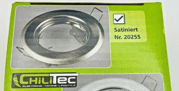 Decken-Einbaustrahler "SR80" chrom-matt / starr, Ø80mm, für 50mm Lampen