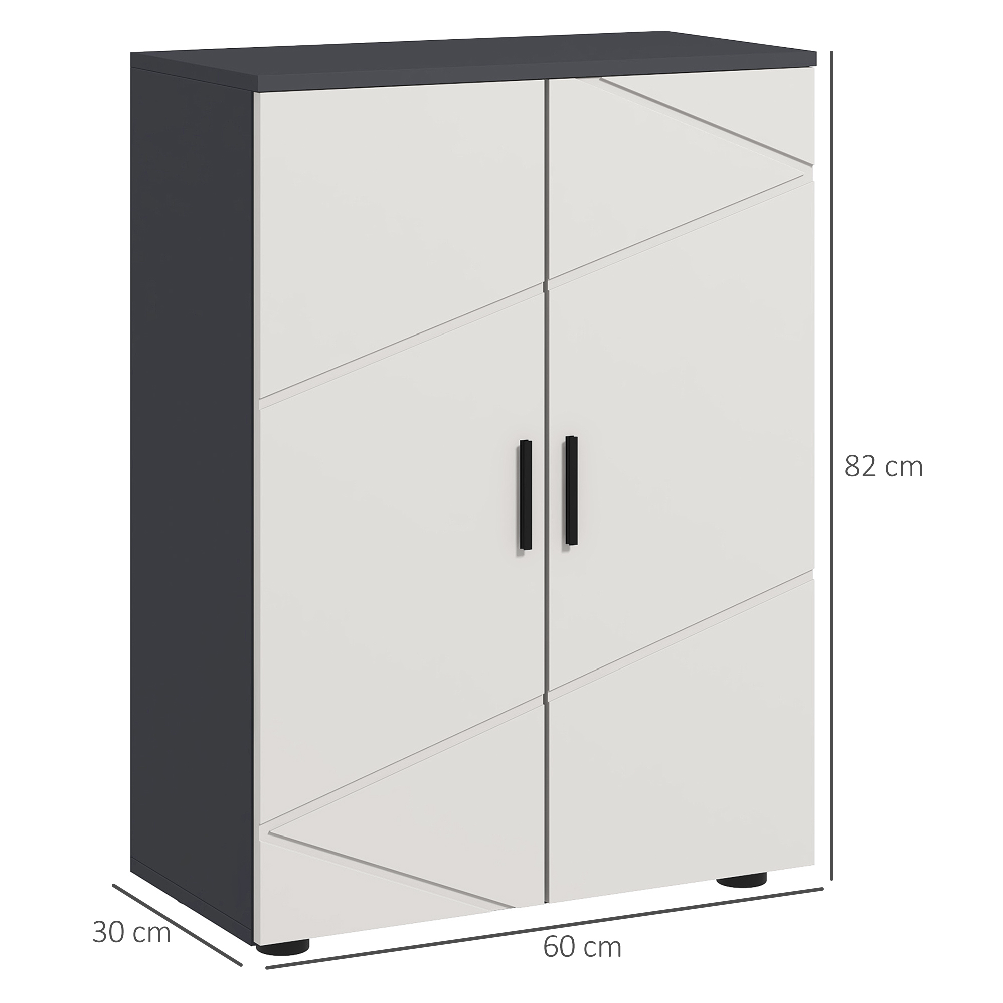 Badezimmerschrank, Badkommode, verstellbare Regale, bis zu 25 kg belastbar, Grau