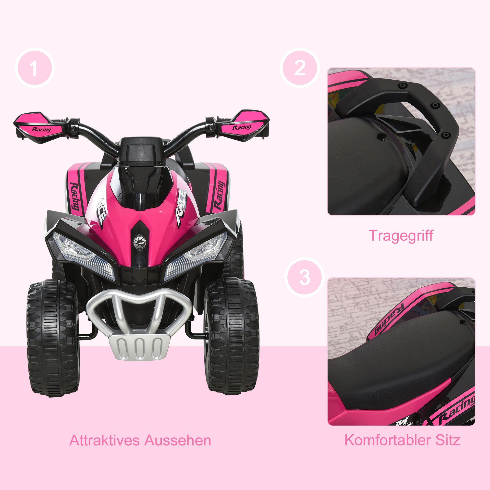 Rutschauto Rutschfahrzeug Kinderfahrzeug für 18-36 Monate Kinder Rosa