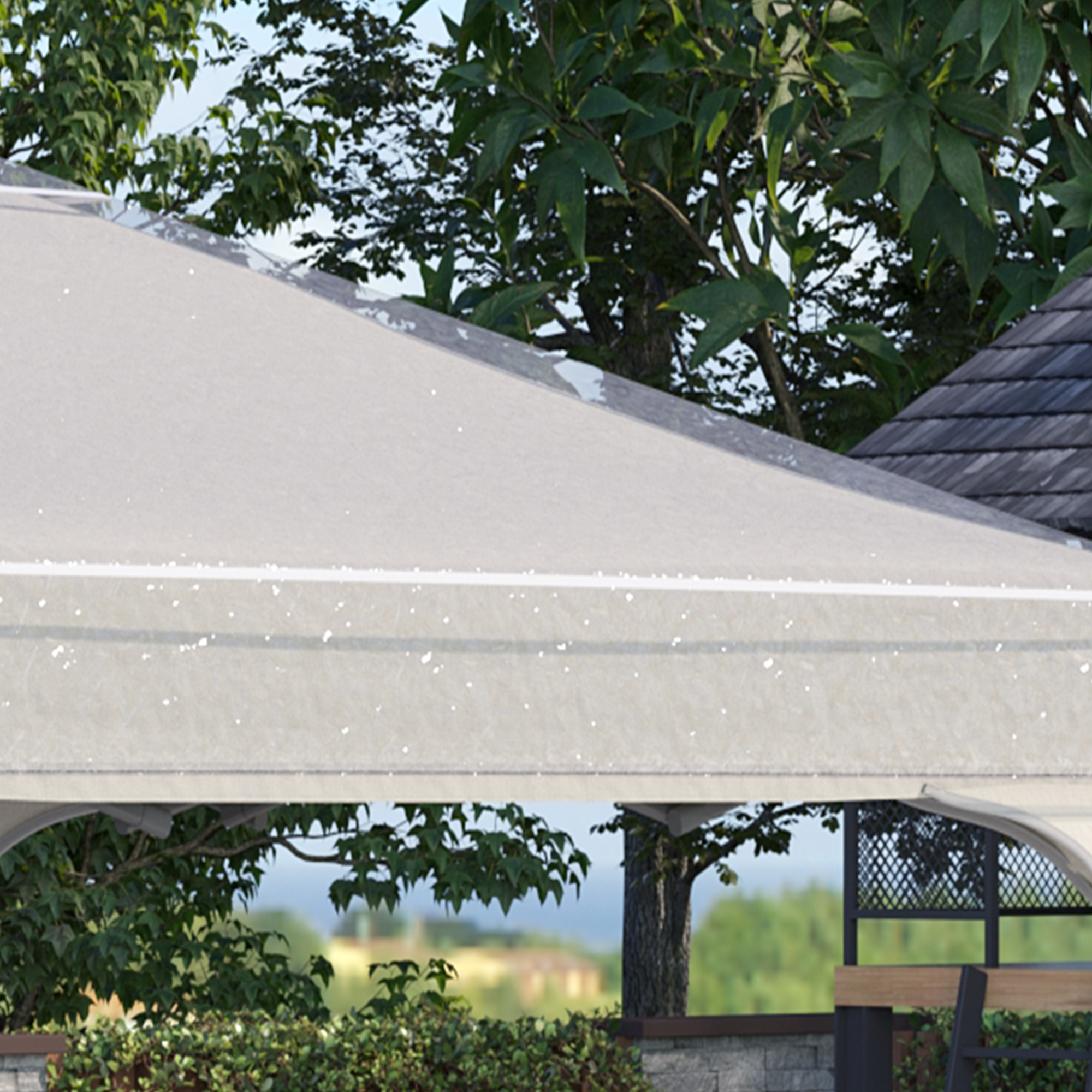 Pavillon-Regenabdeckung, Gartenpavillon-Schutz, windfest, wasserfest, Kunststoff-Plane, 300L x 300B x 80H cm