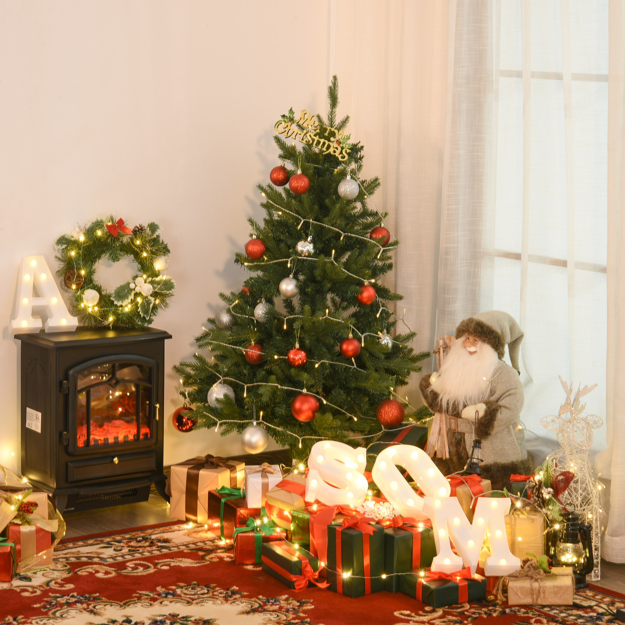 Weihnachtsbaum Christbaum Kunsttanne, 1,2 m, inkl. Ständer, Ø85 cm x 120 cm, Grün
