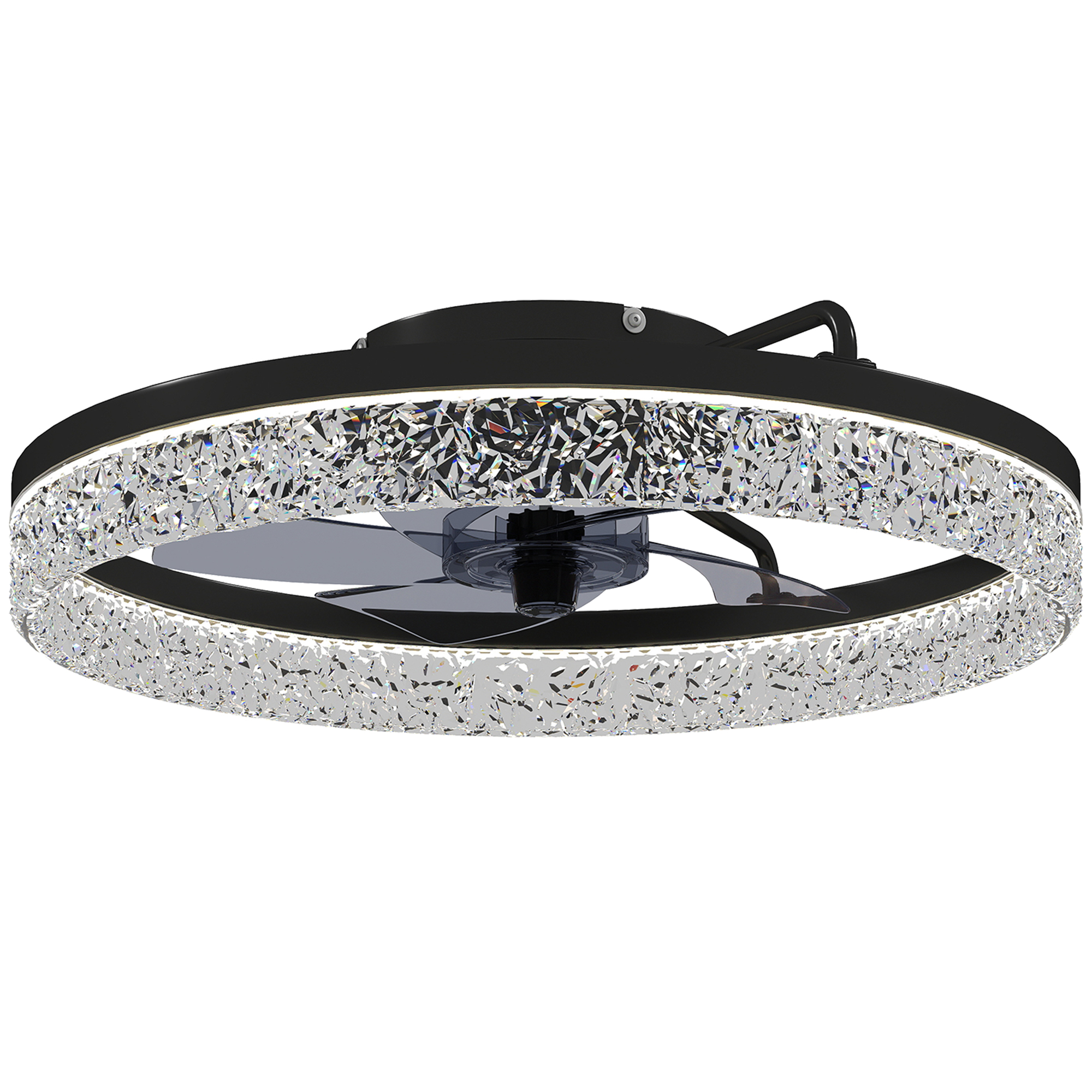 Deckenventilator mit Licht, dimmbarer LED-Deckenventilator mit Fernbedienung für Schlafzimmer und Wohnzimmer, Schwarz