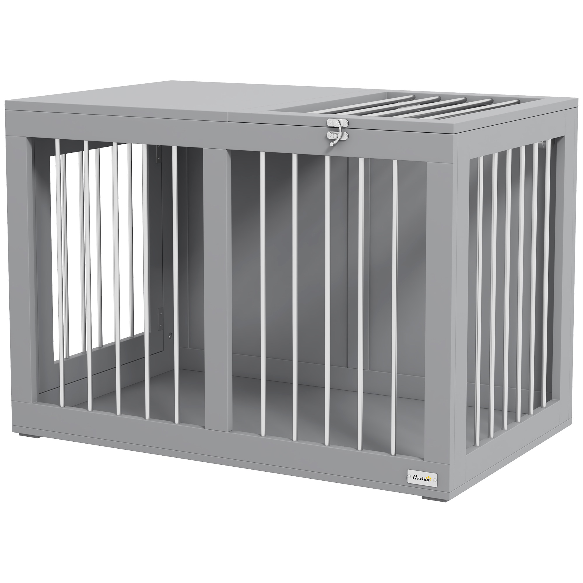 Hundekäfig Hundebox Hundetransportbox, 2 Türen, verriegelbar, Stahlgitter, 80 cm x 50 cm x 56,5 cm, Grau Hundekäfig Hundebox Hundetransportbox, 2 Türen, verriegelbar, Stahlgitter, 80 cm x 50 cm x 56,5 cm, Grau