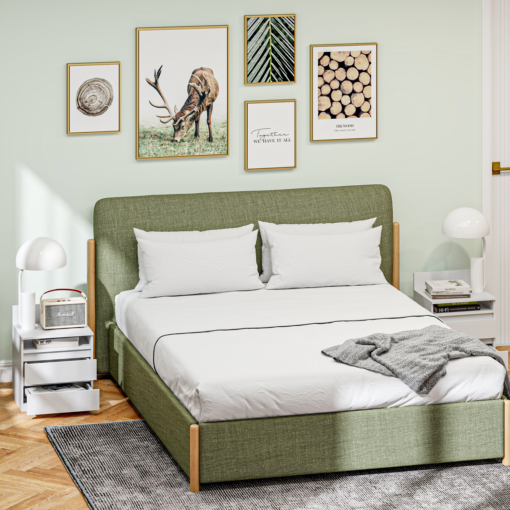 Nachttisch im 2er-Set mit Schubladen und Ablage, moderner Beistelltisch, für Schlafzimmer, Weiß