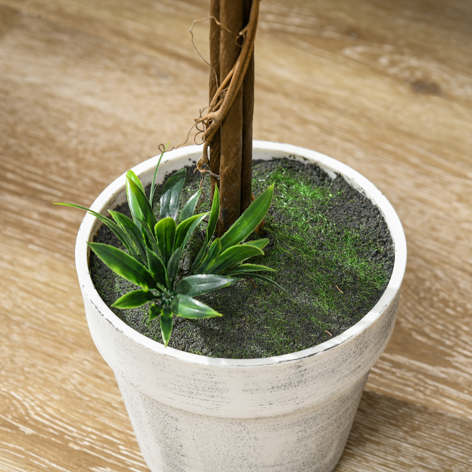 2er-Set Lavendel Kunstbaum, 60 cm hoch, inkl. Topf und Kunstmoos, Weiß