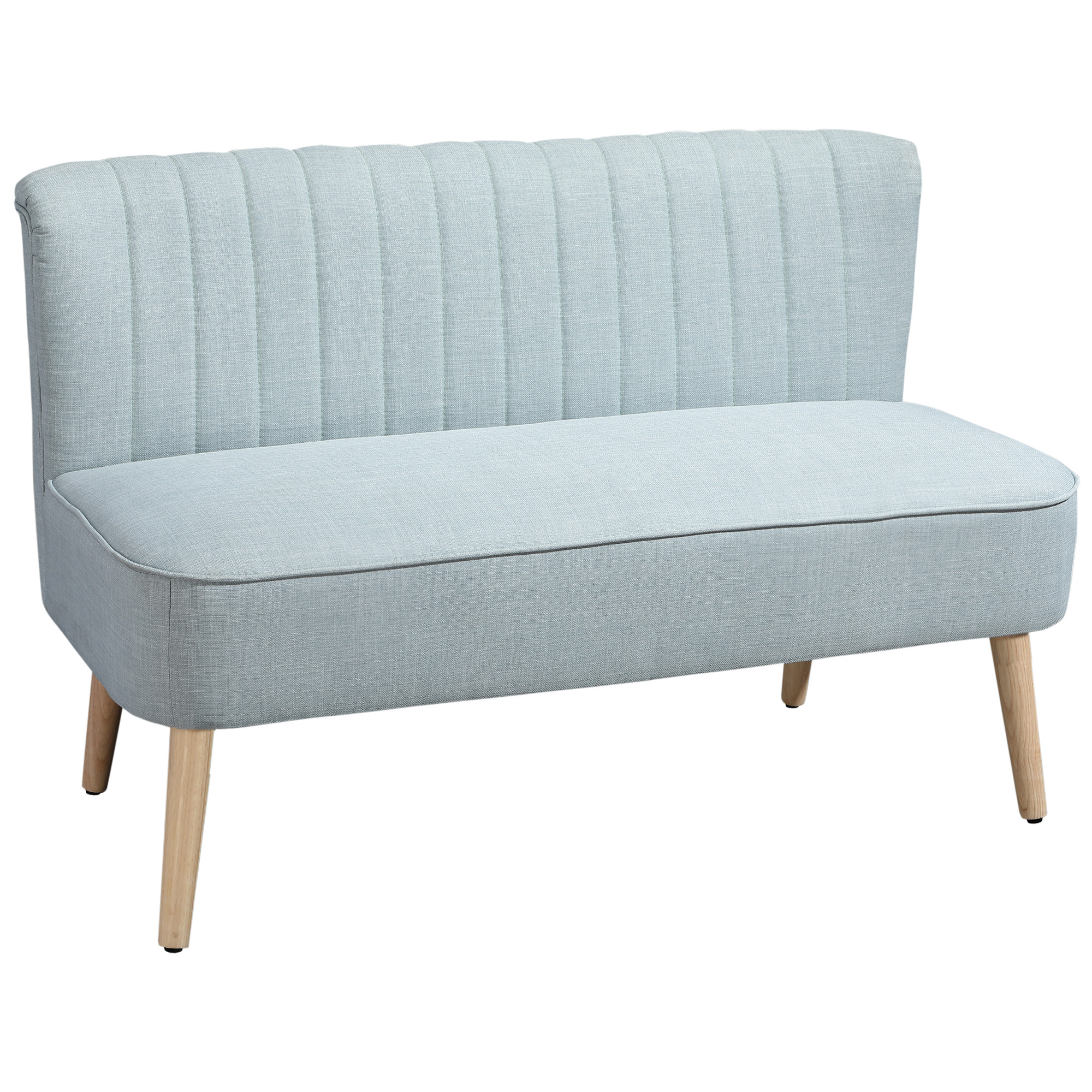 2-Sitzer Sofa, weiche Polsterung, pflegeleichter Bezug, bis 150 kg, 117 x 56,5 x 77 cm, Hellgrün