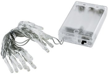 LED Batterie-Lichterkette "CT-BK20" 2m / warmweiß, transp. Kabel, 20 LEDs
