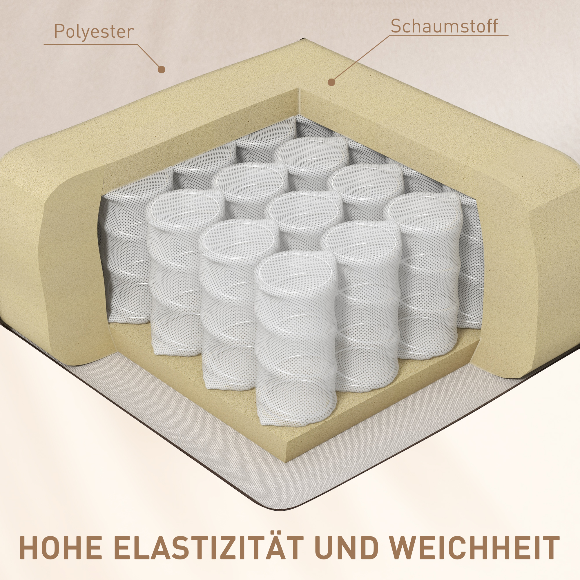 Massagesessel Relaxsessel Liegesessel, 1 Klapptisch, 1 Fußstütze; 77 cm x 93 cm x 105 cm, Beige