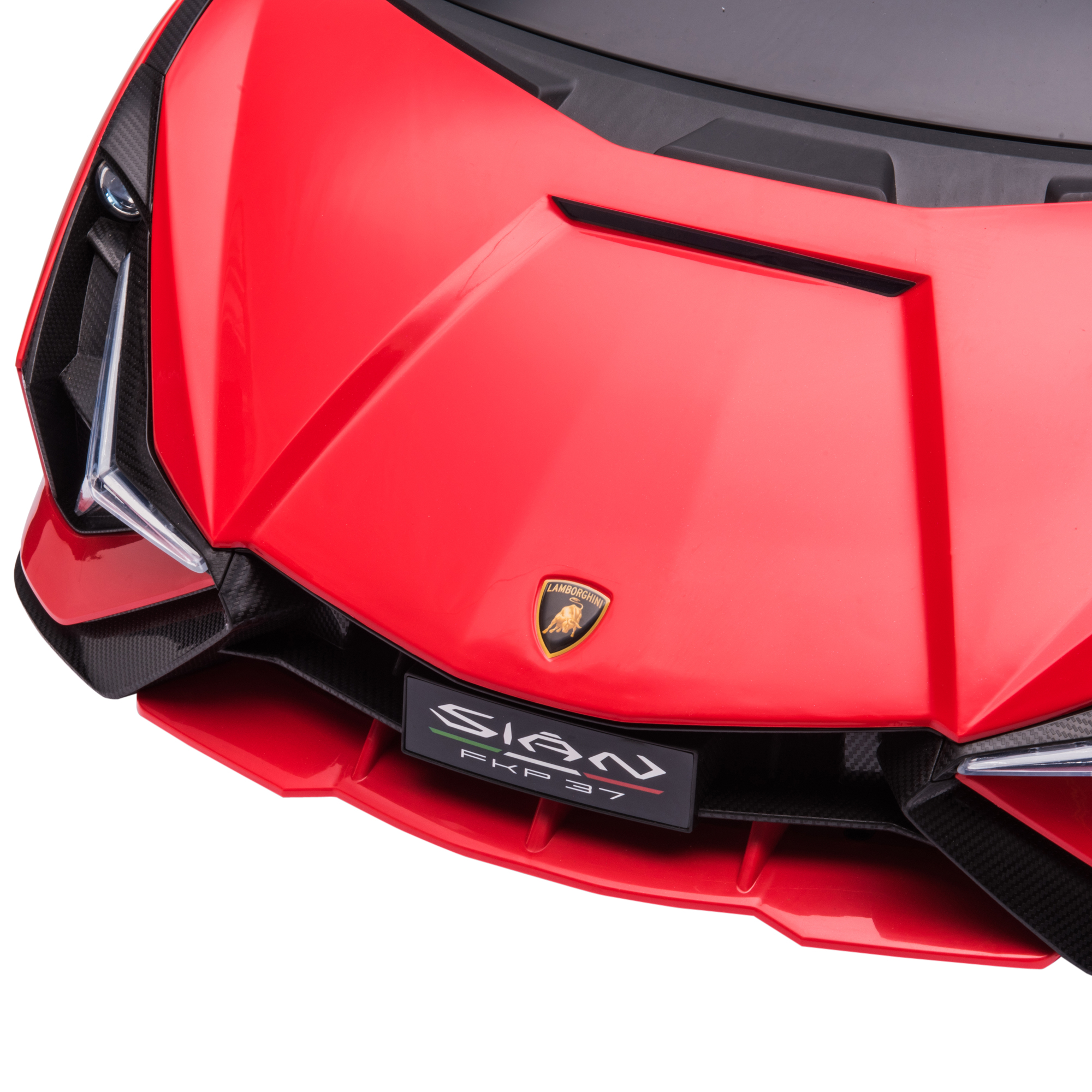 Kinderfahrzeug 12V 2 Fahrmodi Lamborghini SIAN SUV-Auto-Spielzeug Elektroauto mit Fernbedienung Musik(MP3/USB) Licht 37-60 Monate Metall Rot 108 x 62 x 40 cm