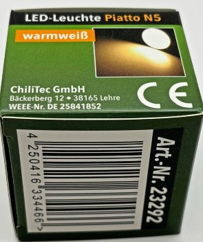 LED-Modul "Piatto N5" warmweiß / 38°, 2900K, 230V, 5W, 370lm, 50x24mm