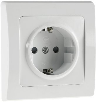 DELPHI Schutzkontakt-Steckdose / 250V~/ 16A, inkl. Rahmen, UP, weiß