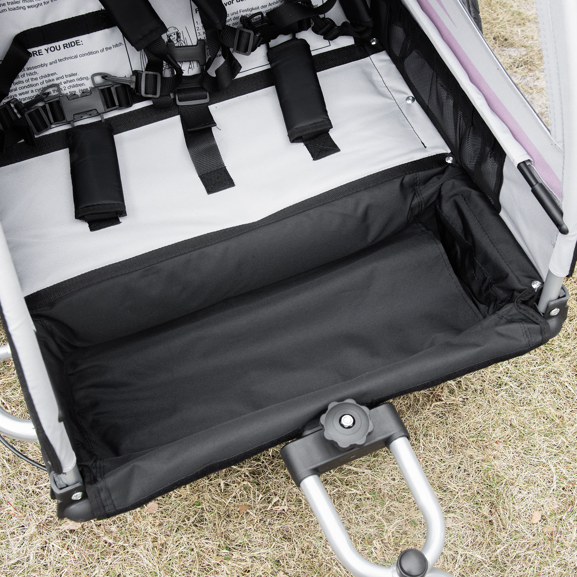 Kinderfahrradanhänger, 2-in-1, Joggerfunktion, wetterfeste Plane, Stahlrahmen, rot+schwarz, 142 x 75 x 101cm