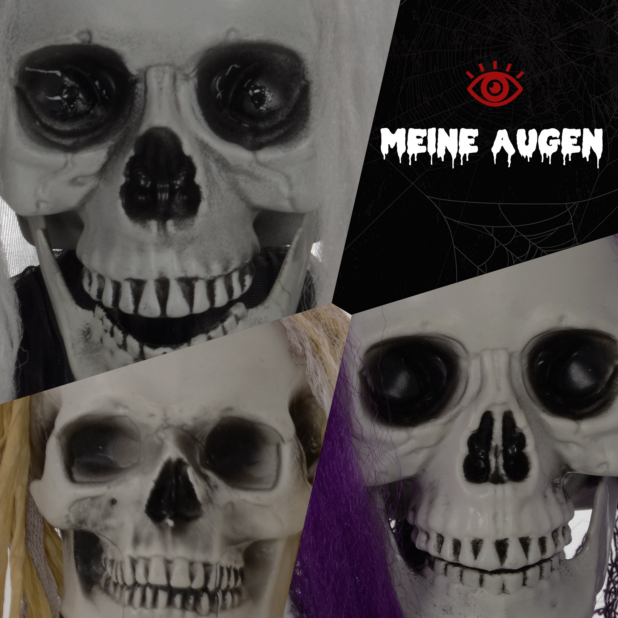 hängende Skelett-Geister, 3er Set, Halloweendeko, verstellbare Arme, 90/110/200cm