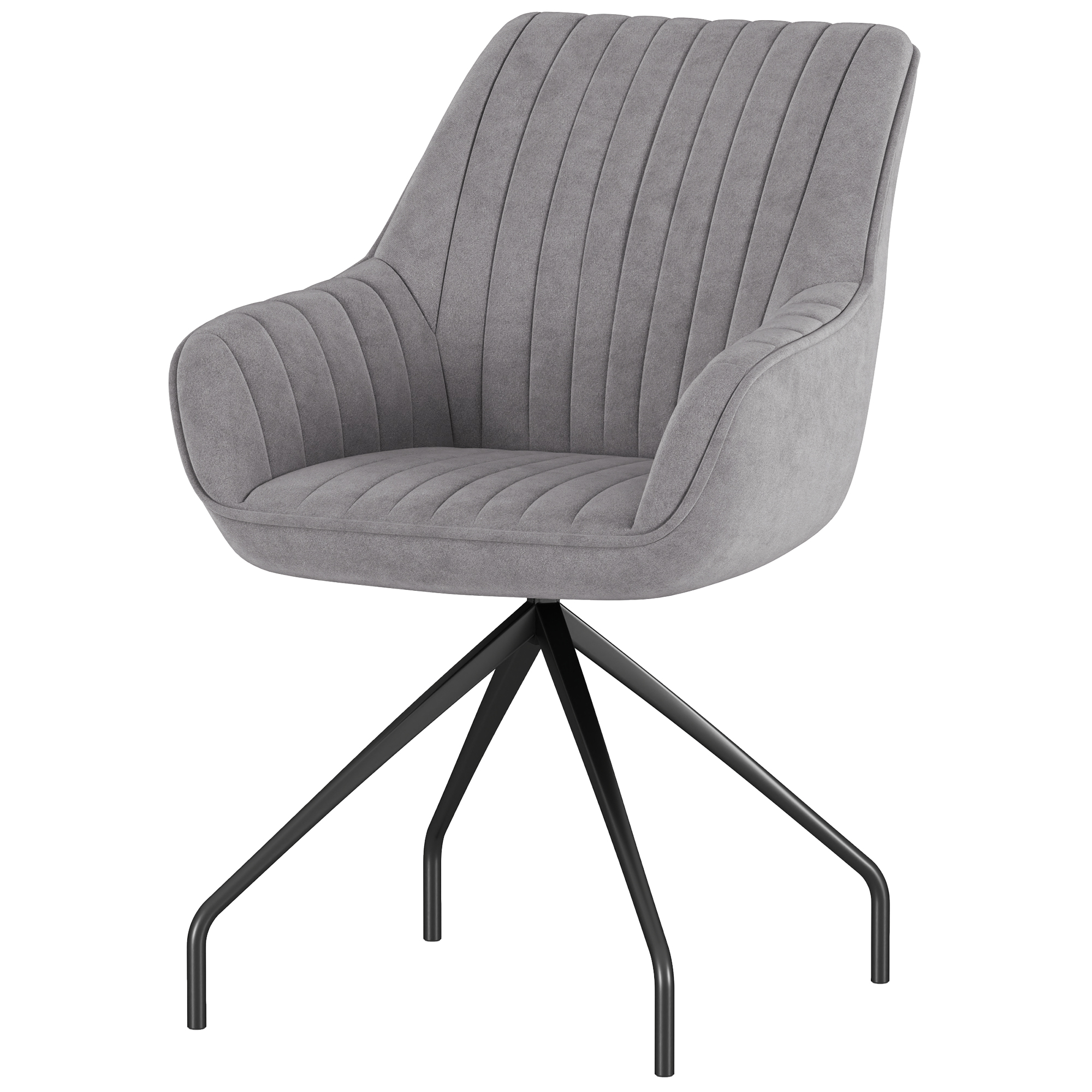 Drehbarer Armstuhl, Moderner Akzentsessel mit Metallbeinen für Wohnzimmer, Schlafzimmer, Büro, Grau