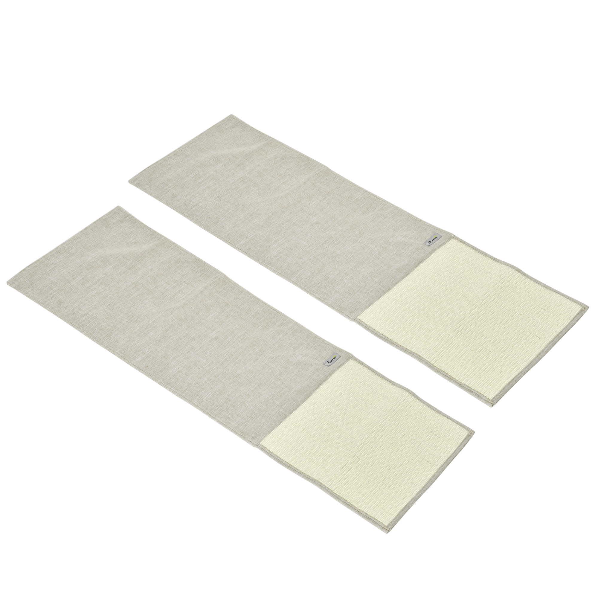 2er Kratzmatte Kratzschutz Sofa Sisal Kratzteppich für Katze Sessel Couch Katzenkratzmatte Beige+Grau 130 x 45 x 0,3 cm