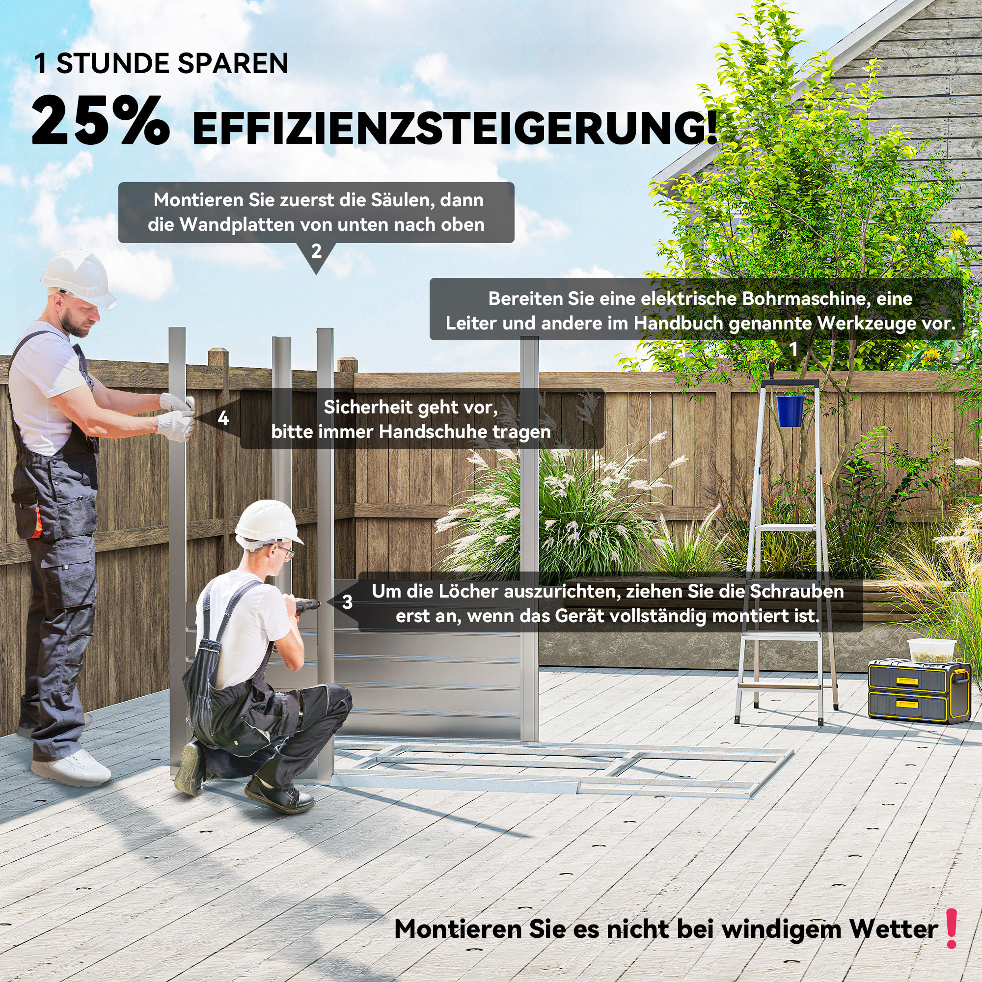 2,43 ? Gerätehaus, 213 x 131 x 192 cm Geräteschuppen mit Satteldach, Abschließbare Schiebetür, wetterfest, Grau