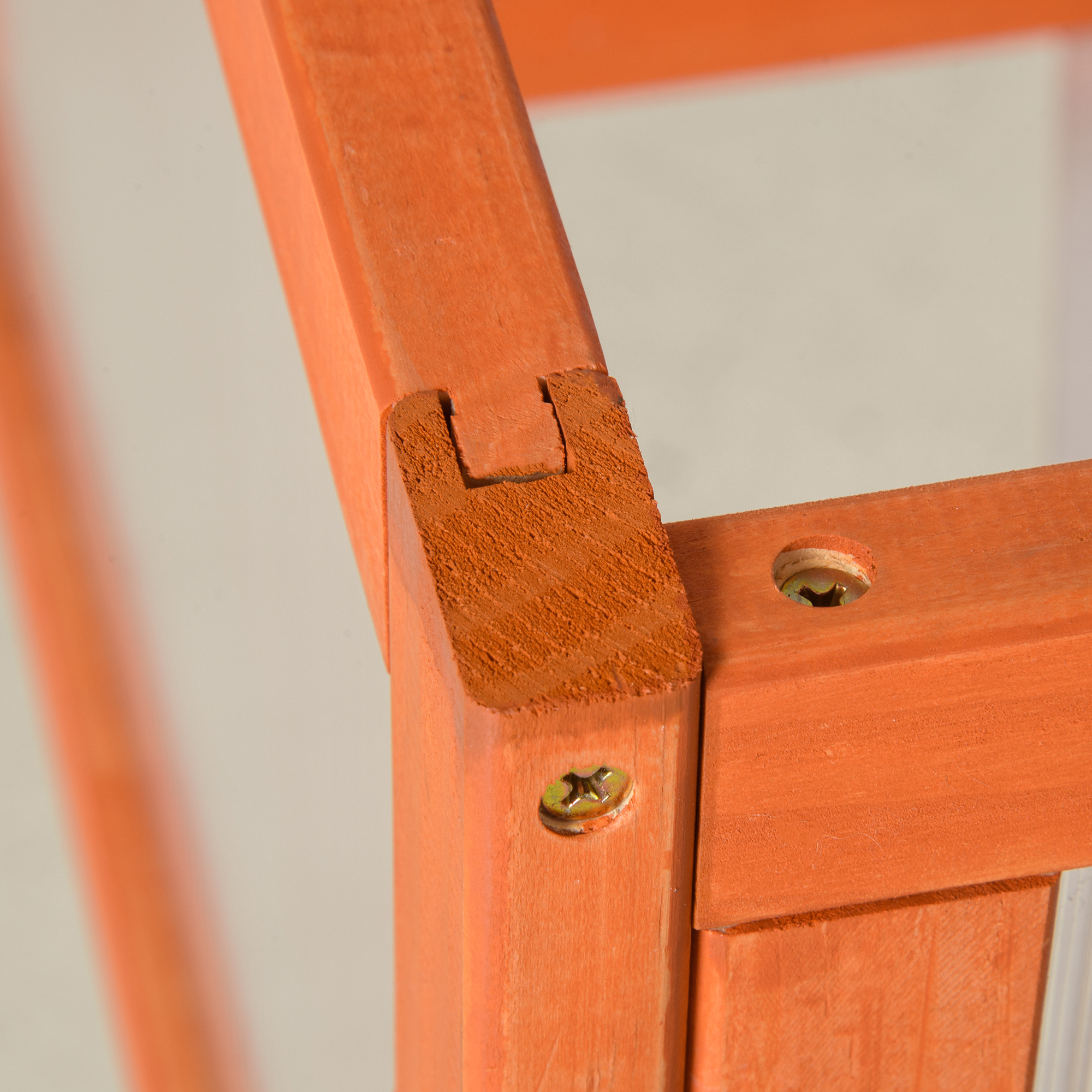 Frühbeet Holz und Polycarbonat Treibhaus 90 x 46 x 40 cm Gewächshaus mit Abdeckung wetterfest Frühbeetkasten für Garten Pflanzenbeet Orange