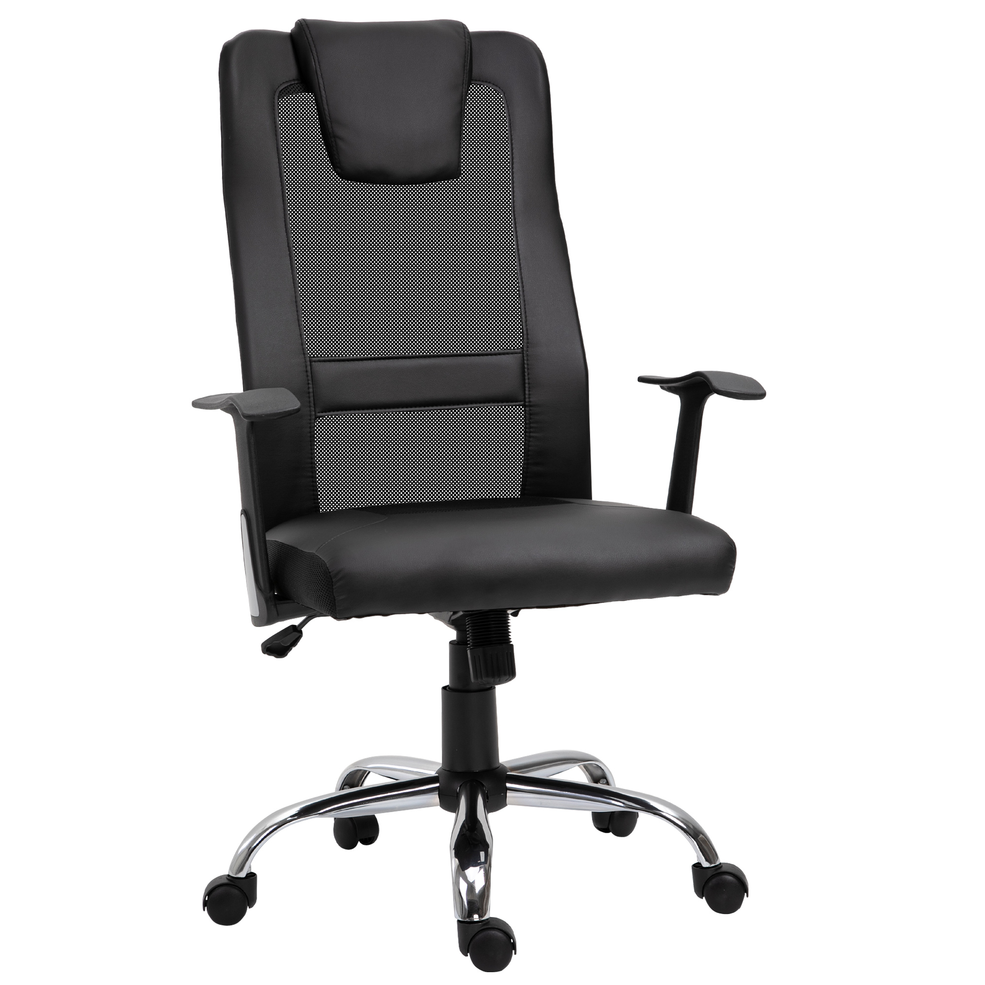 Bürostuhl Drehstuhl höhenverstellbar Chefsessel Schreibtischstuhl ergonomisch PU schwarz 66 x 73 x 108-118 cm