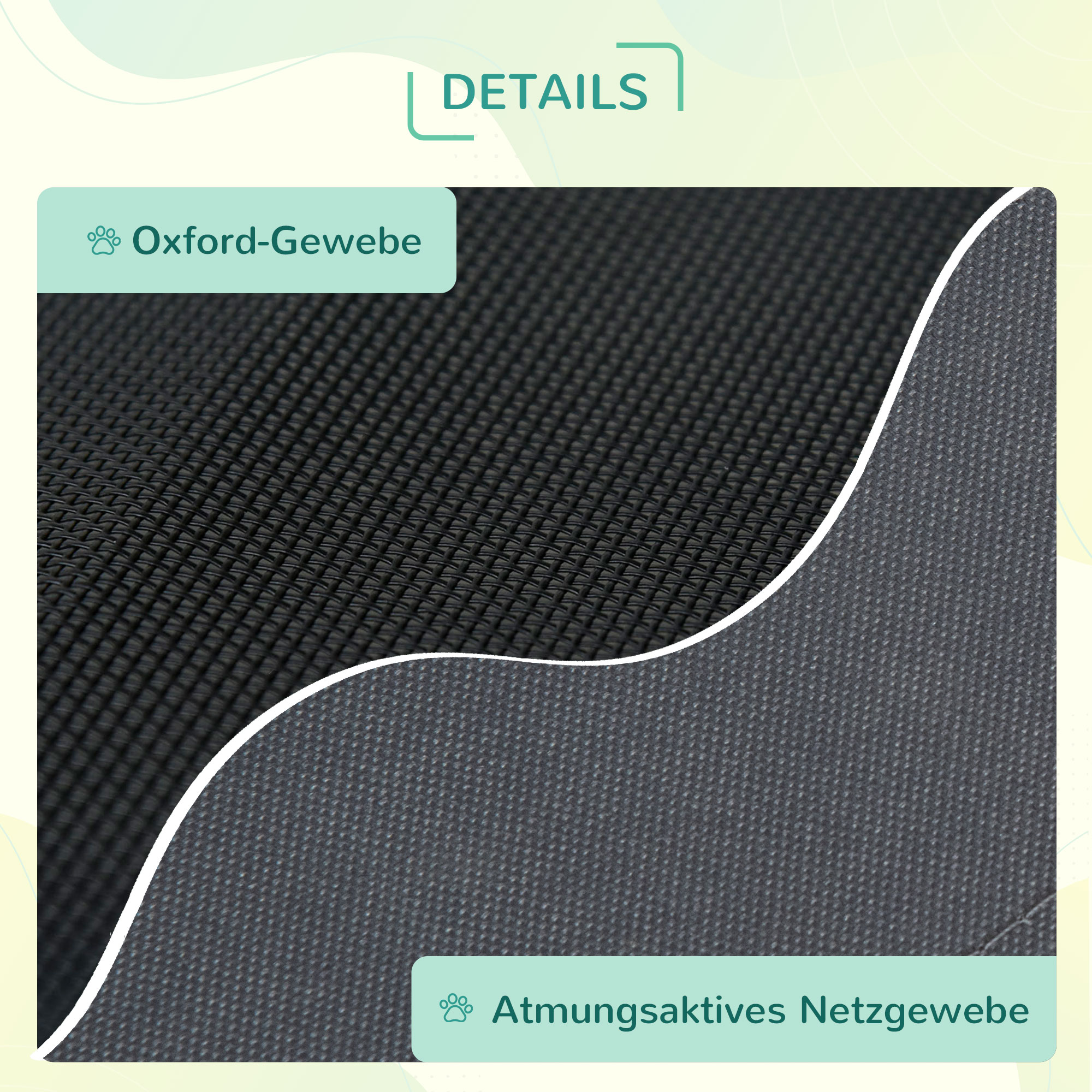 Erhöhtes Hundebett mit Baldachin, Haustierbett, Hundeliege outdoor mit Dach, Atmungsaktiv, Taftstoff für Camping Grau 92 x 76 x 90 cm