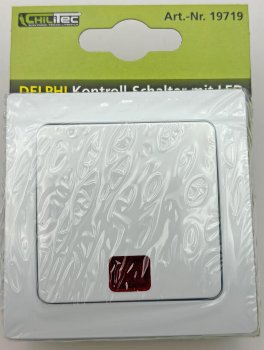 DELPHI Kontroll-Schalter mit Lämpchen / 250V~/ 10A, inkl. Rahmen, UP, weiß