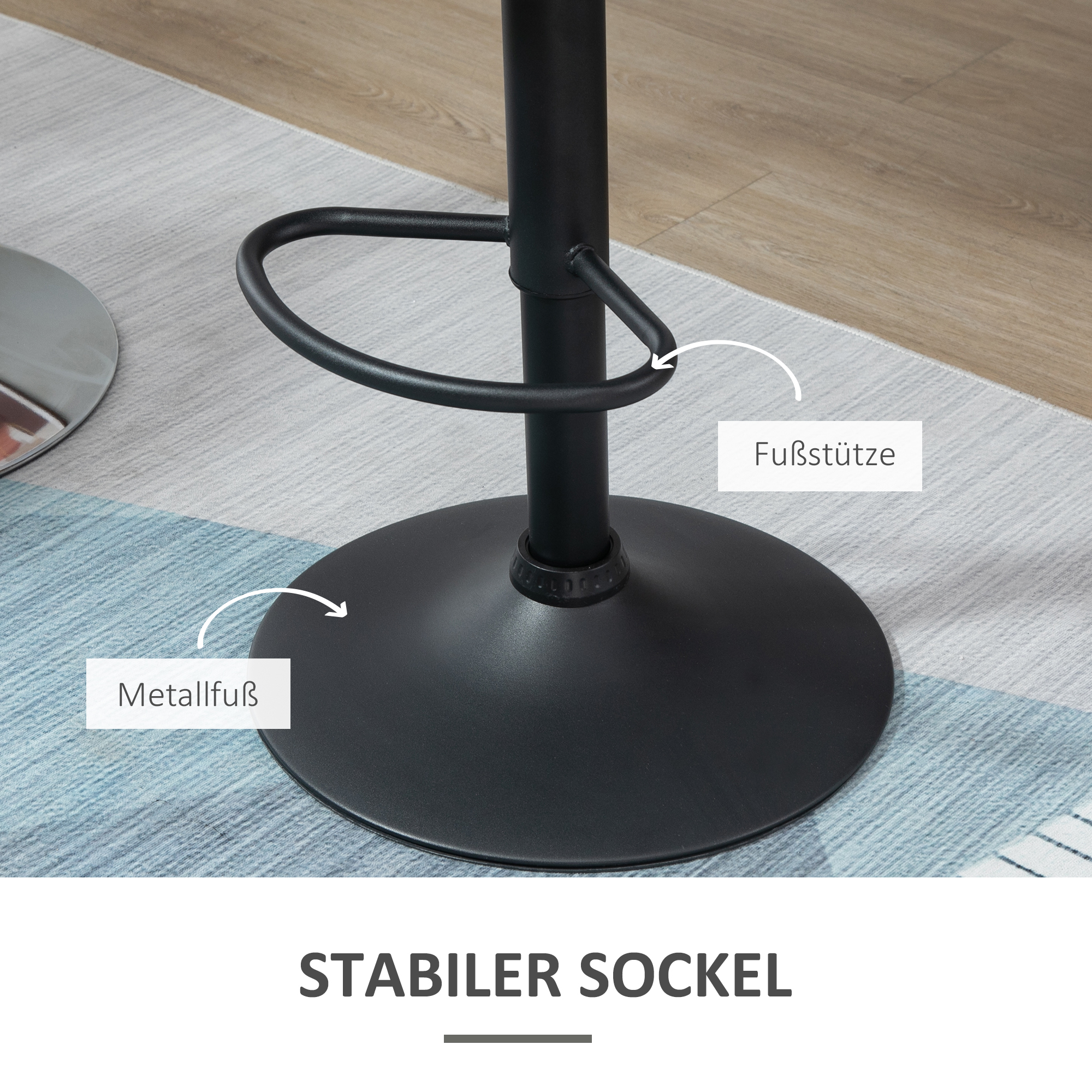 2er-Set Barhocker drehbare Barstühle mit Lehne höhenverstellbarer Bistrohocker Tresenhocker Samt Touch armloser Schaumstoff Schwarz 51,5x 57,5 x 93-114,5 cm