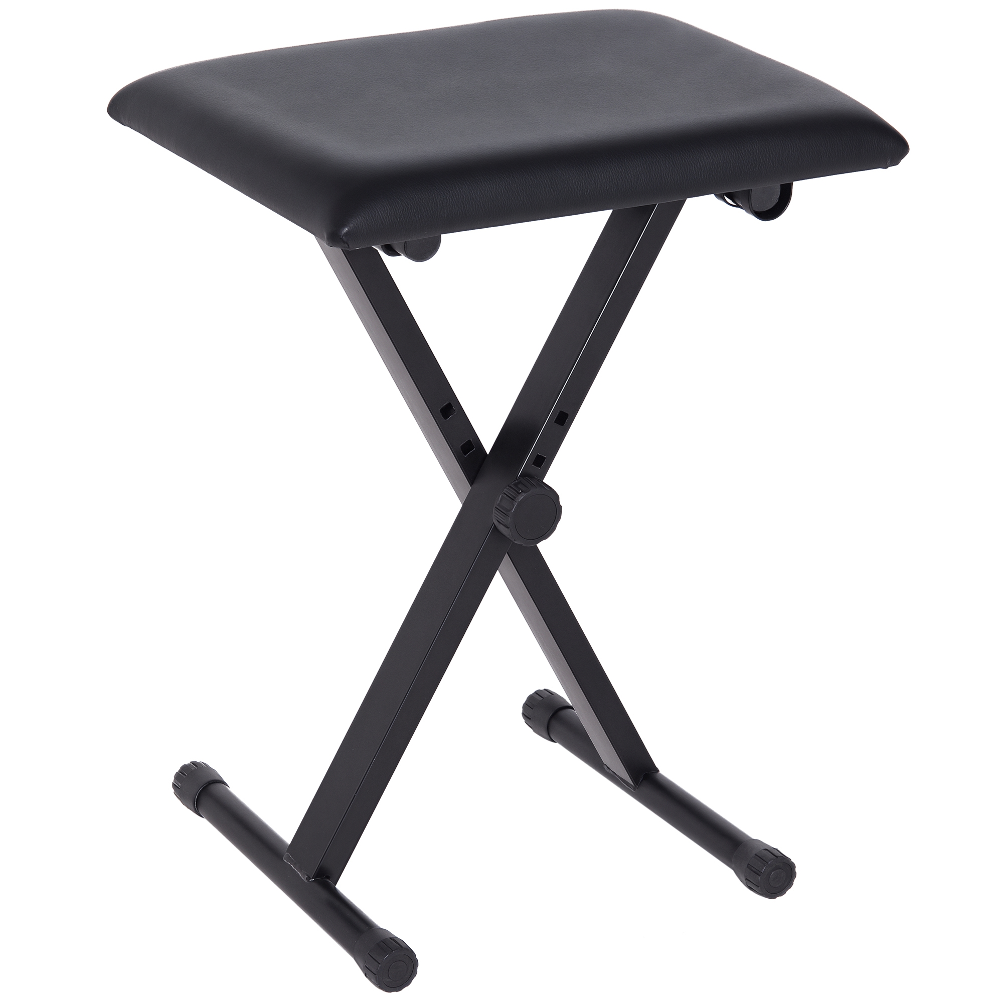 Klavierhocker Höhenverstellbar Klavierbank, X-förmiger Pianobank mit Kunstleder Kissen Klappbare Klavierstuhl für Piano Keyboard 39 x 29 x 37-47 cm Schwarz