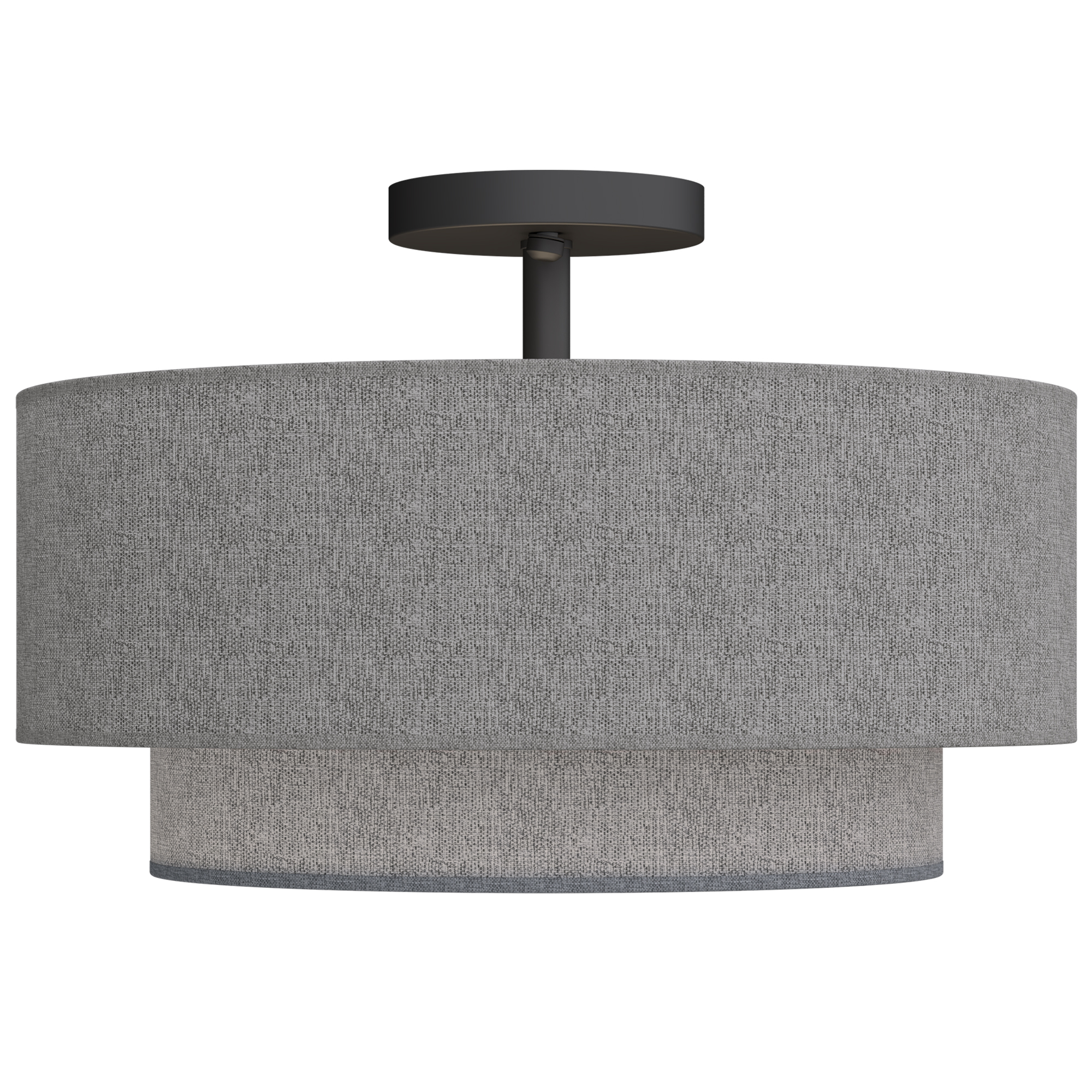 Deckenlampe, Hängeleuchte mit doppelten Schirmen in Leinenoptik, Taupe
