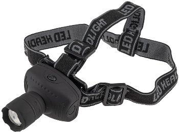 LED-Stirnlampe mit fokussierbarer 1W LED, 3x AAA Batterie nötig