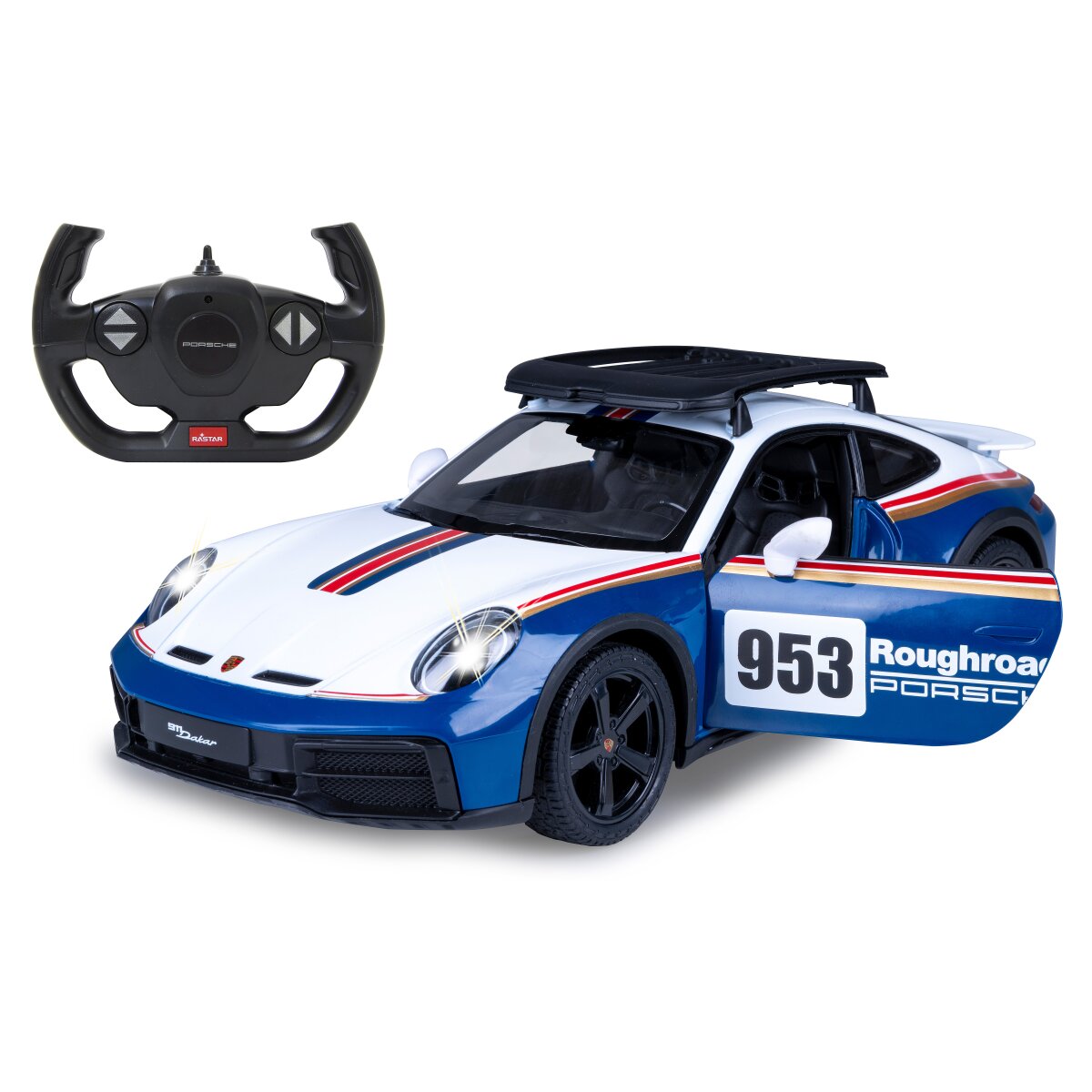 Porsche 911 Dakar Performance 1:14 blau 2,4GHz Tür manuell