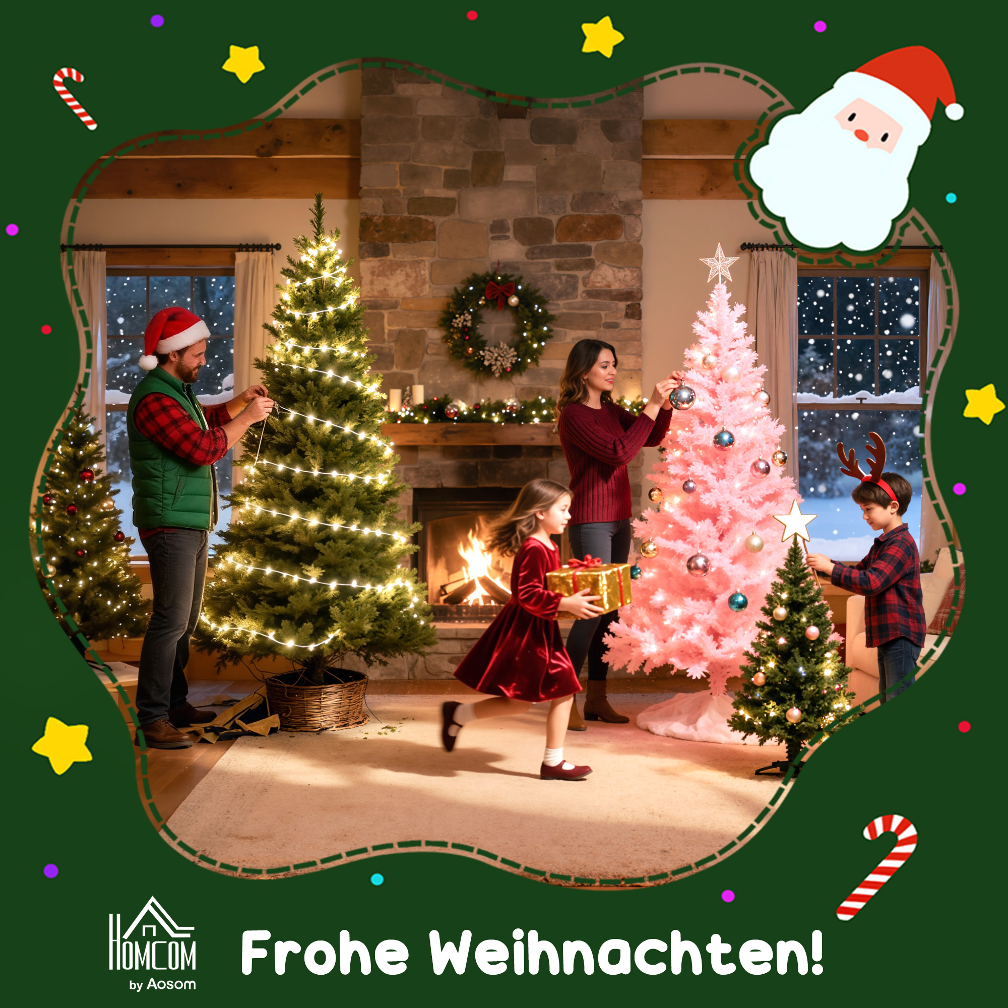 Künstlicher Weihnachtsbaum mit realistischen Zweigen, Kunst-Tannenbaum, Metallständer, leichte Montage, Grün