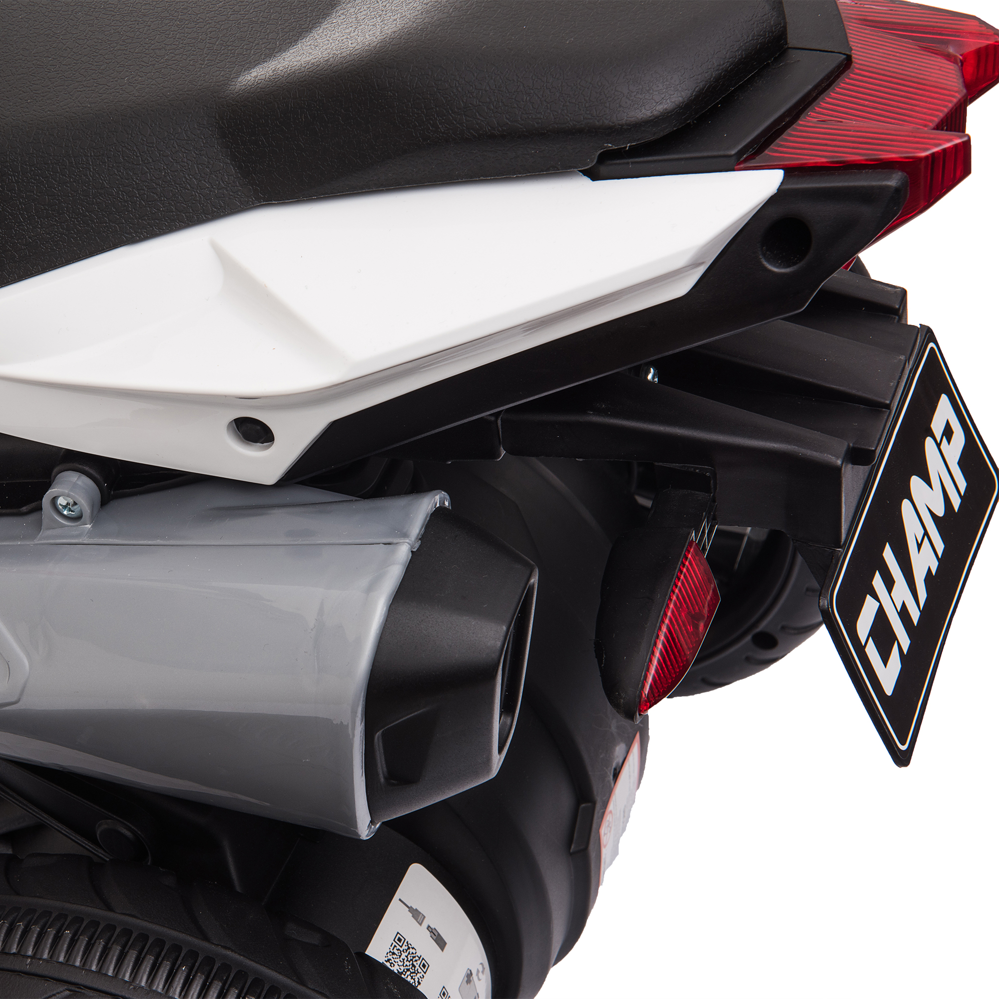 Elektro-Kindermotorrad, Lichter & Geräusche, 3 km/h, wiederaufladbar, Kunststoff & Metall, Schwarz/Rot