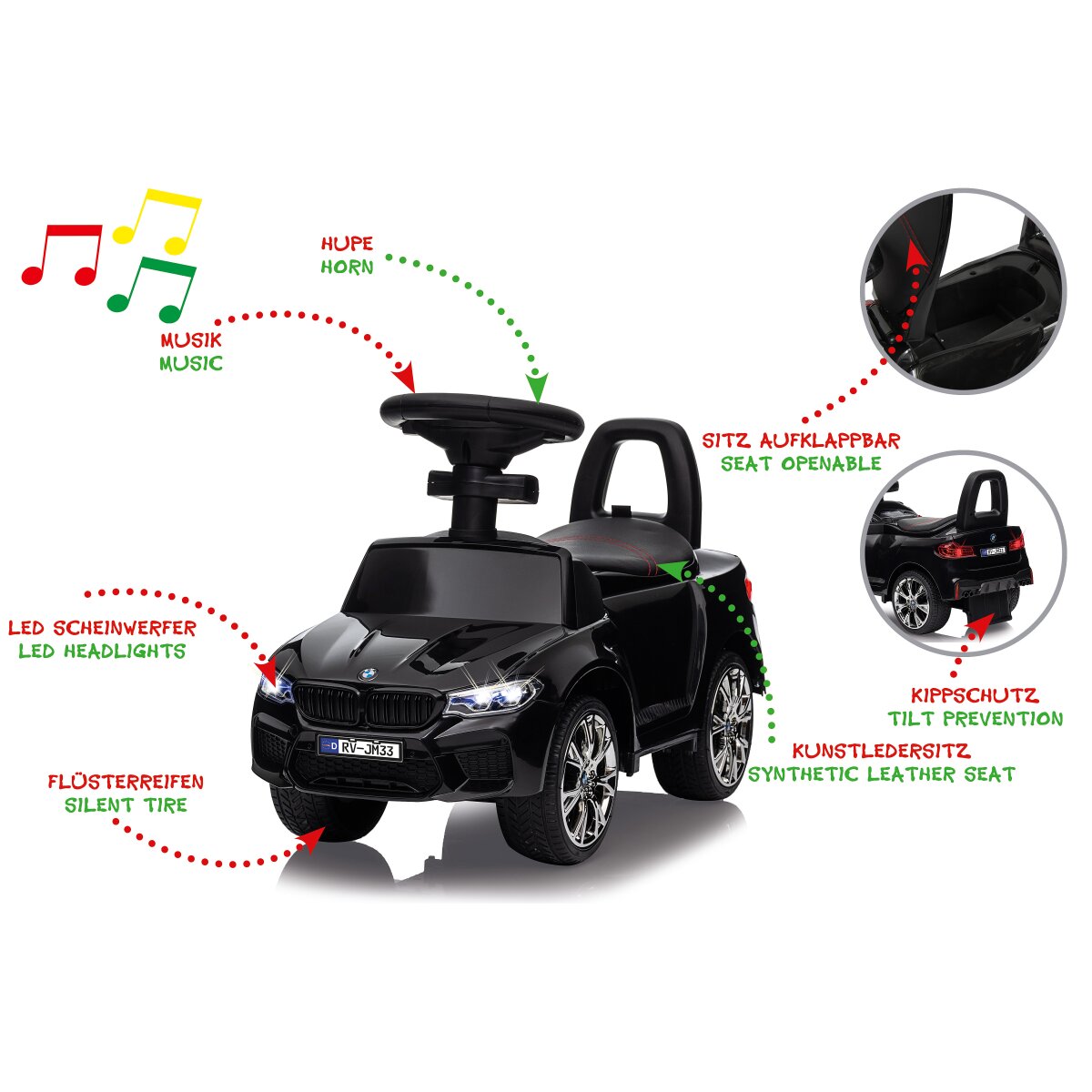 Rutscher BMW M5 schwarz 2in1