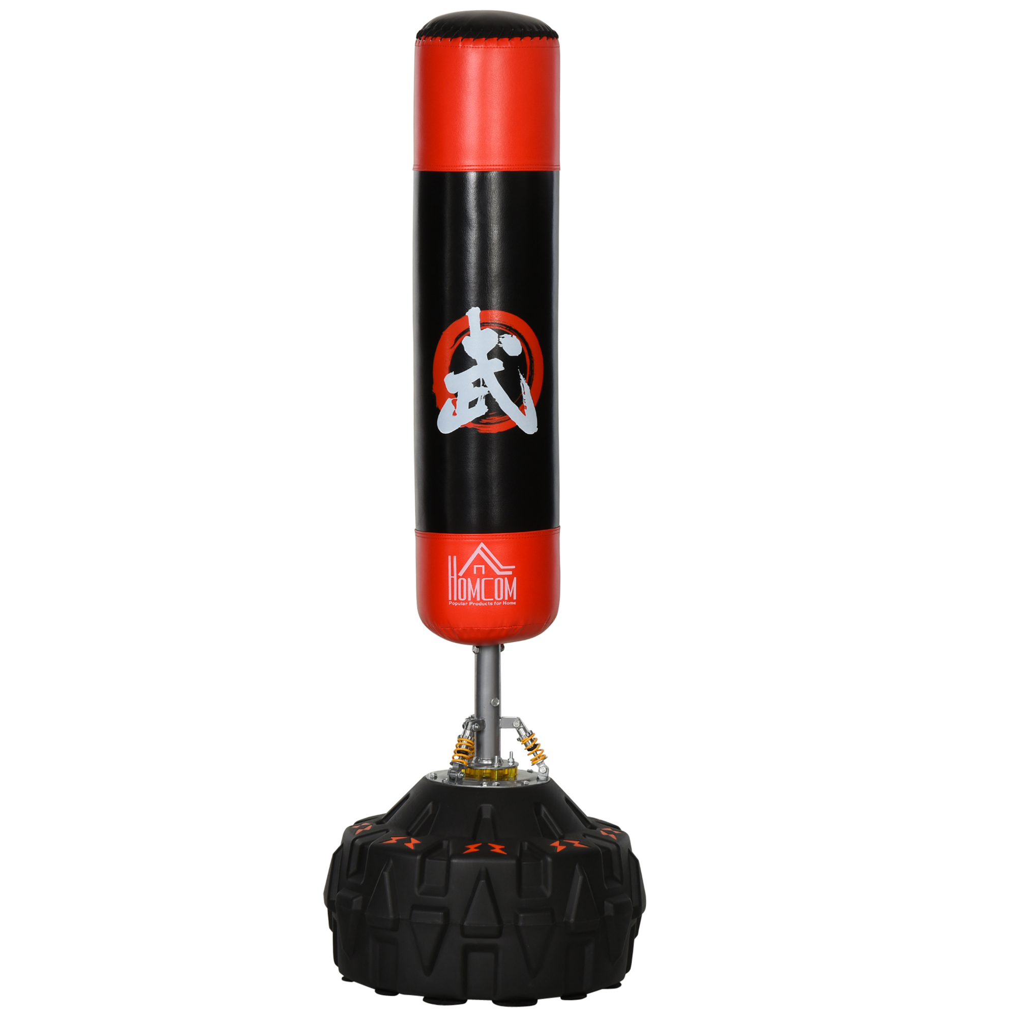 Standboxsack Erwachsene Freistehender Boxtrainingsgerät Boxpartner Boxassistent Training mit Saugfuß Schwarz+Rot 60x60x180 cm